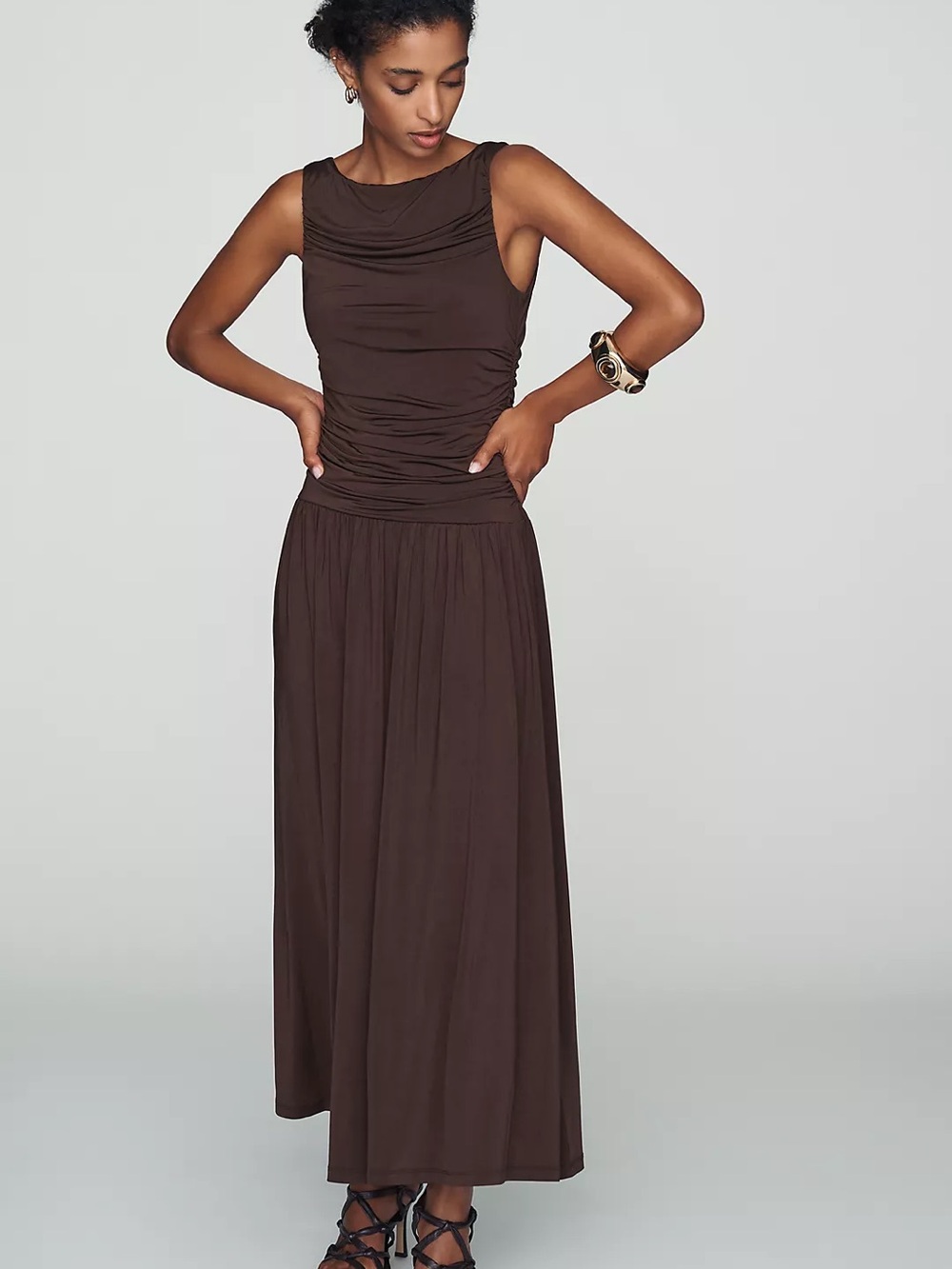 By Anthropologie Ruched Maxi Dress